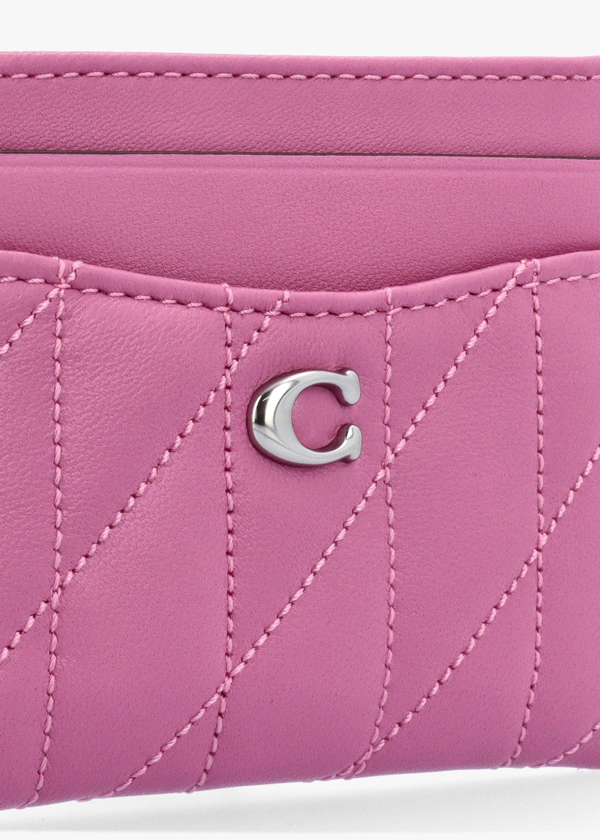 Essentials Quilted Pillow Fuchsia Leather Card Case