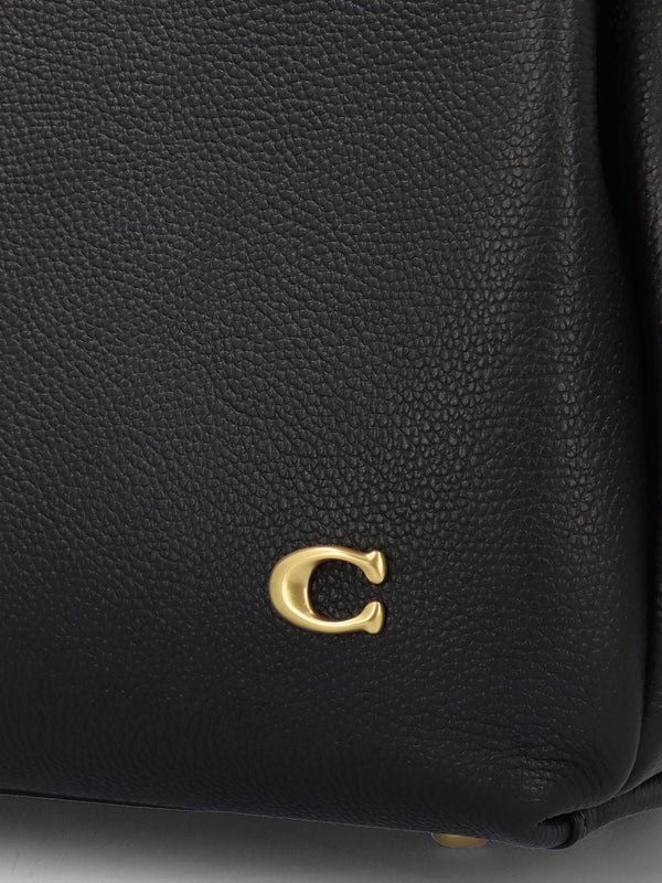 Lana Large Black Leather Shoulder Bag