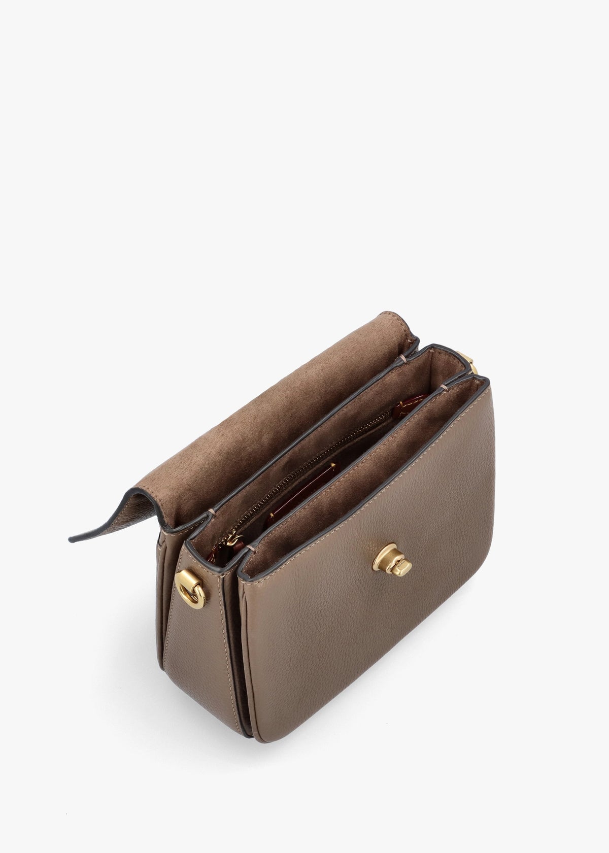 Cassie 19 Dark Stone Leather Cross-Body Bag