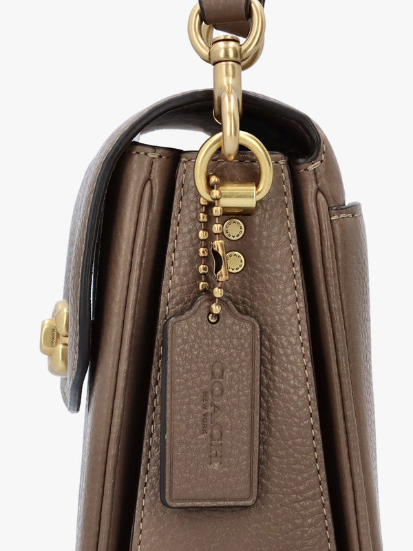 Cassie 19 Dark Stone Leather Cross-Body Bag