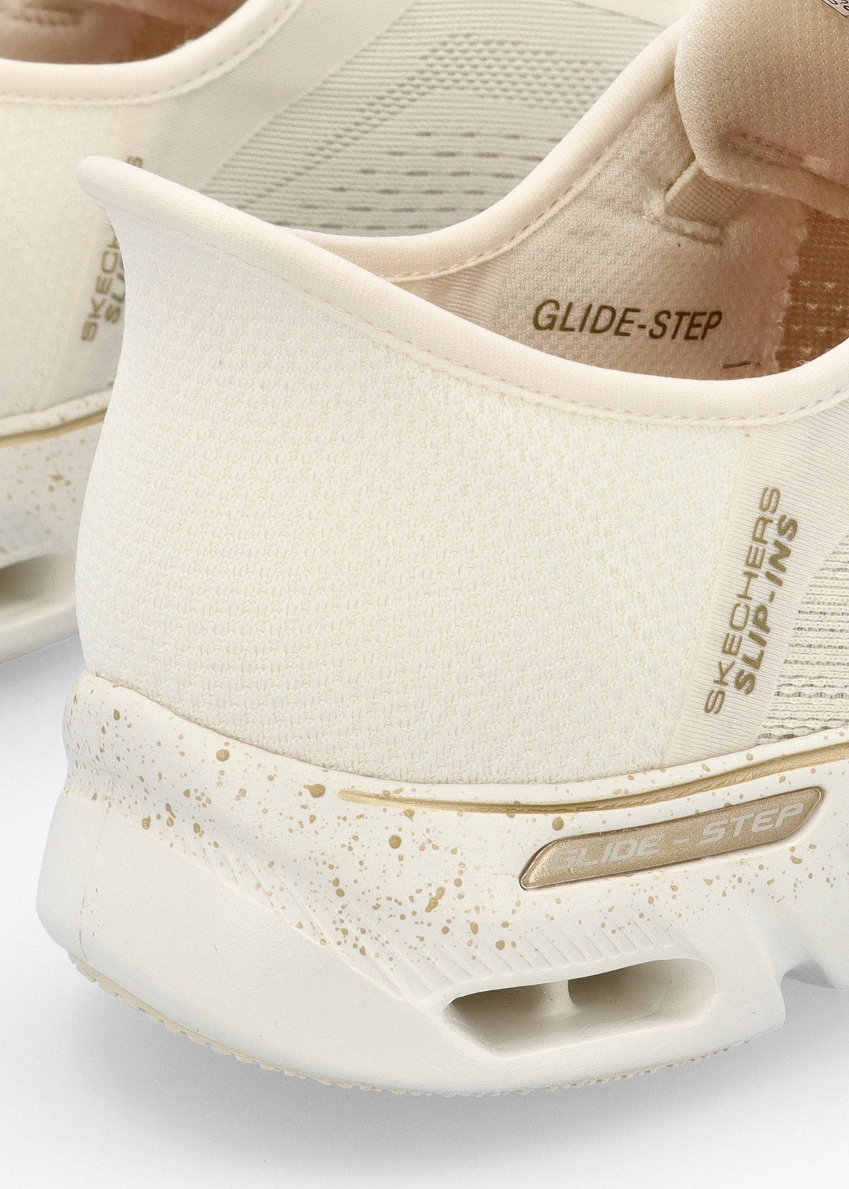 Women’s Vegan Glide Step Gratify Pace Natural Gold Trainers