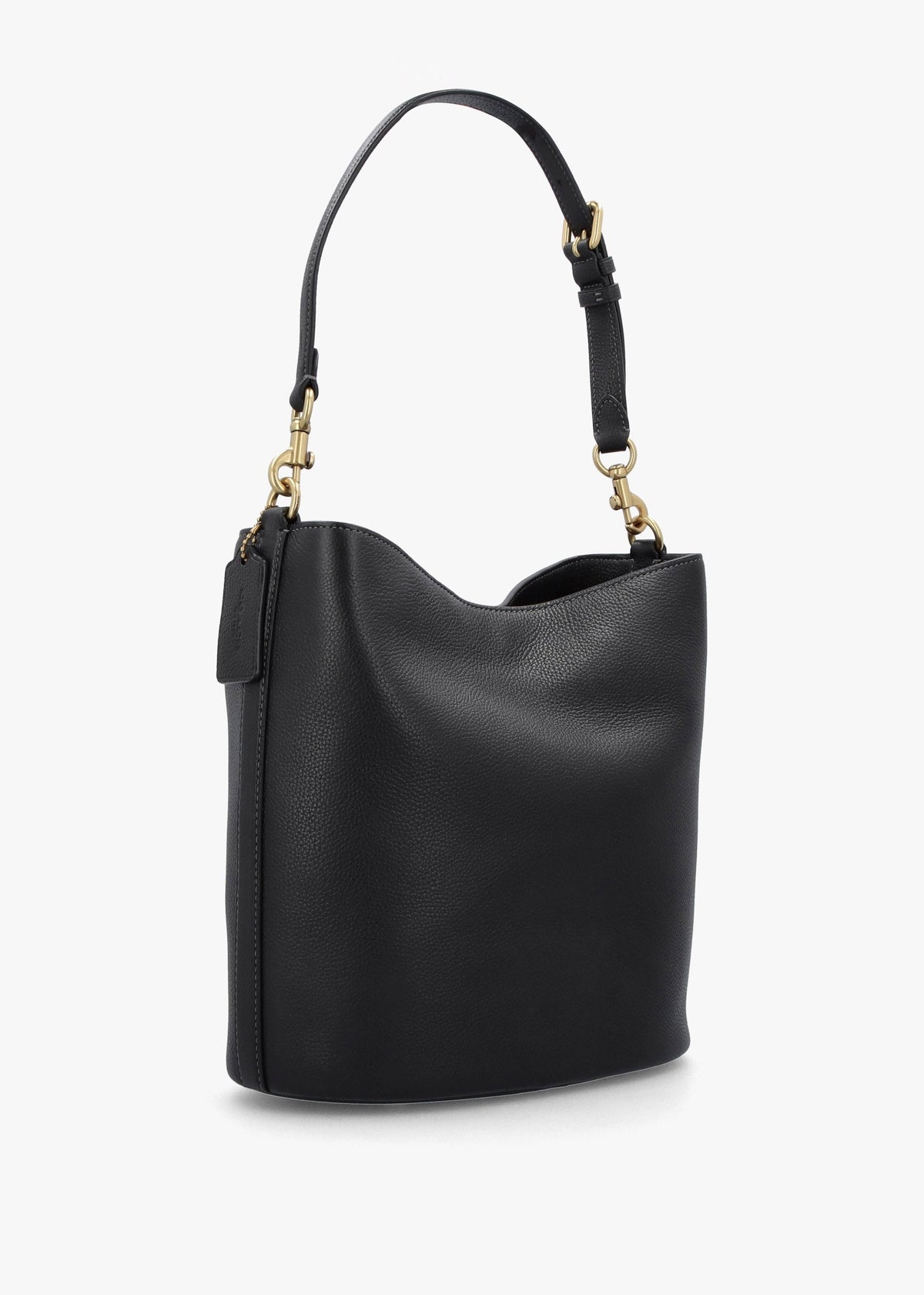 Willow Soft Black Leather Bucket Bag
