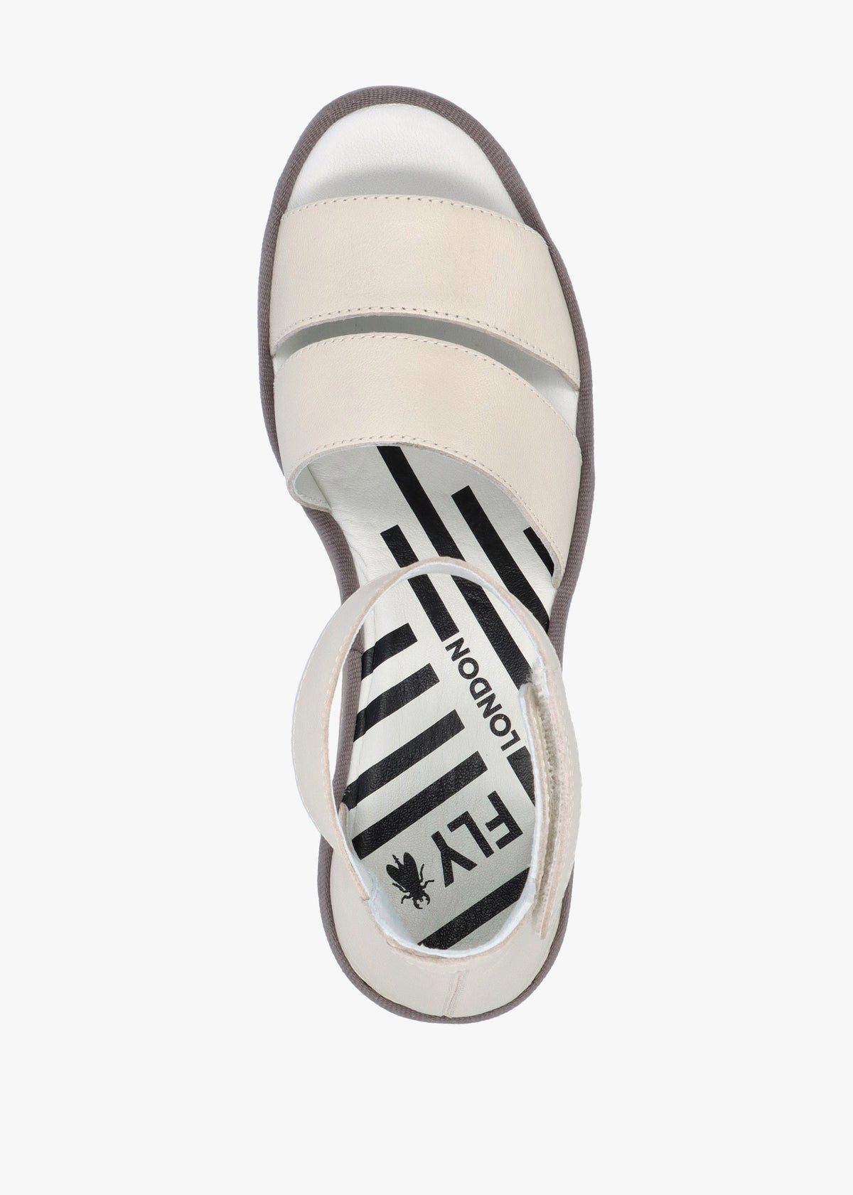 Bono Off White Leather Mid Wedge Sandals