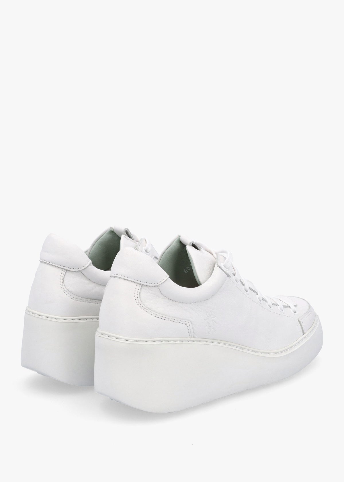 Dufy White Leather Wedge Trainers