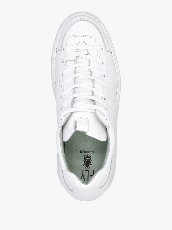 Dufy White Leather Wedge Trainers