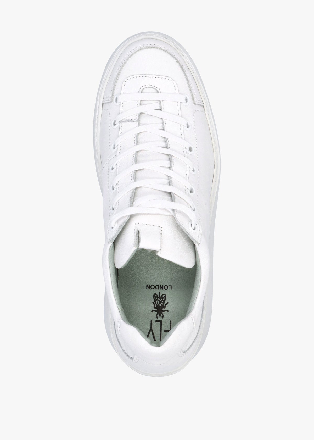 Dufy White Leather Wedge Trainers