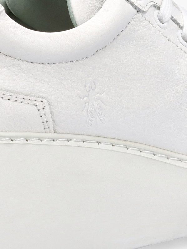 Dufy White Leather Wedge Trainers