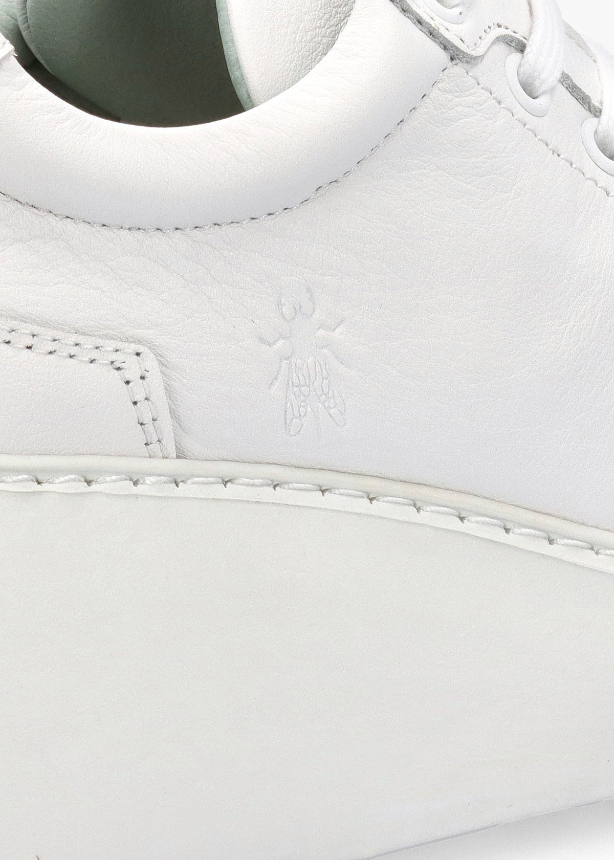 Dufy White Leather Wedge Trainers