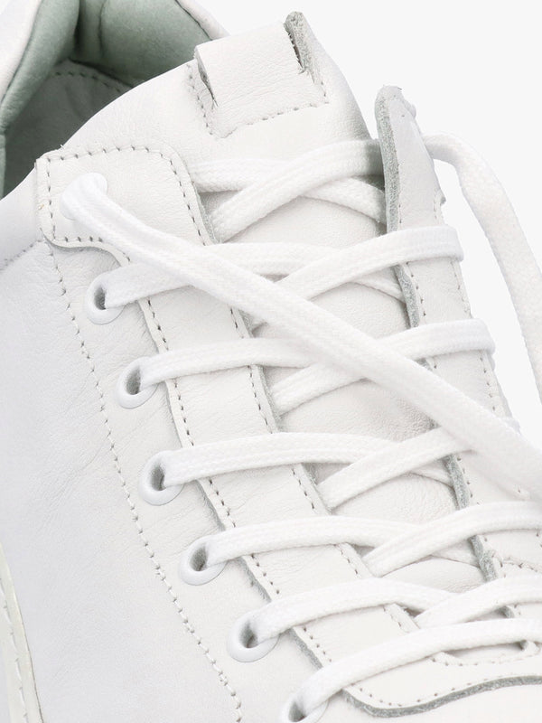 Dufy White Leather Wedge Trainers