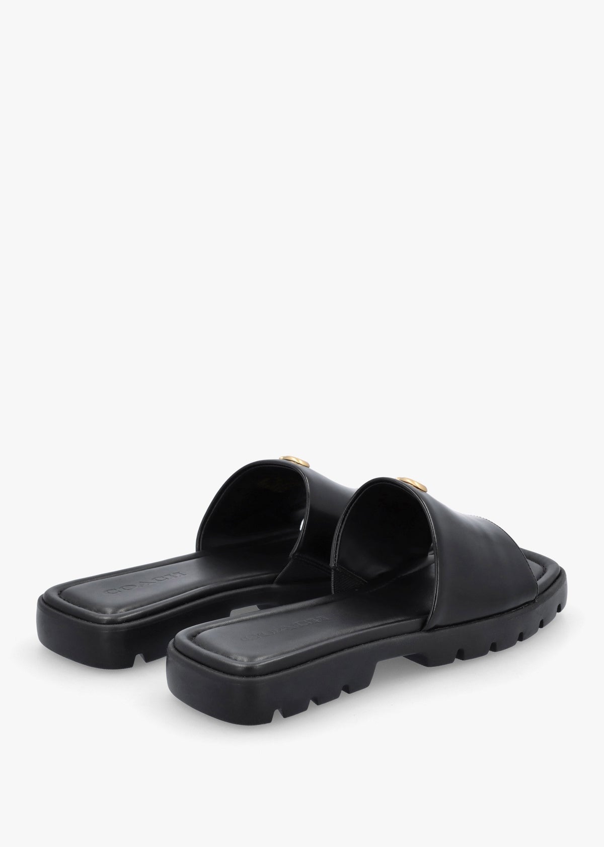 Florence Black Leather Flat Mules
