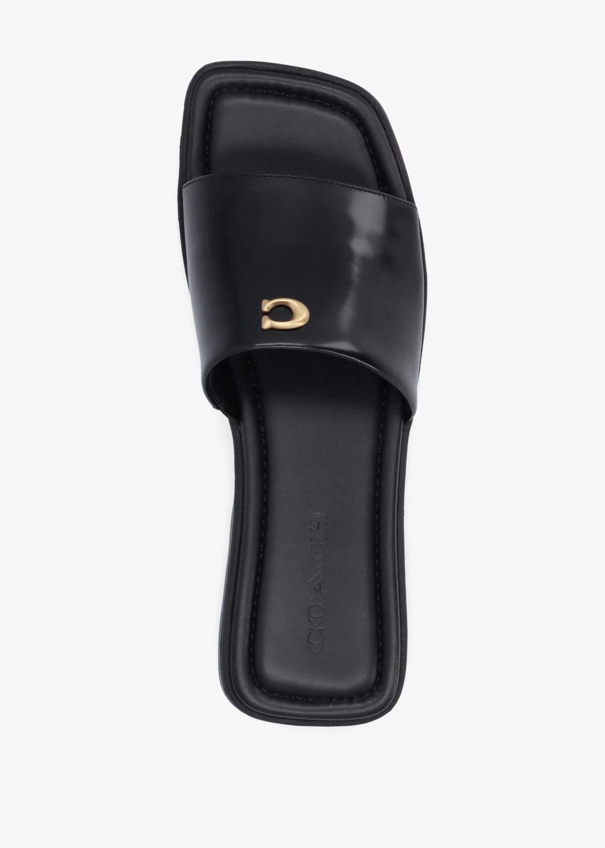 Florence Black Leather Flat Mules