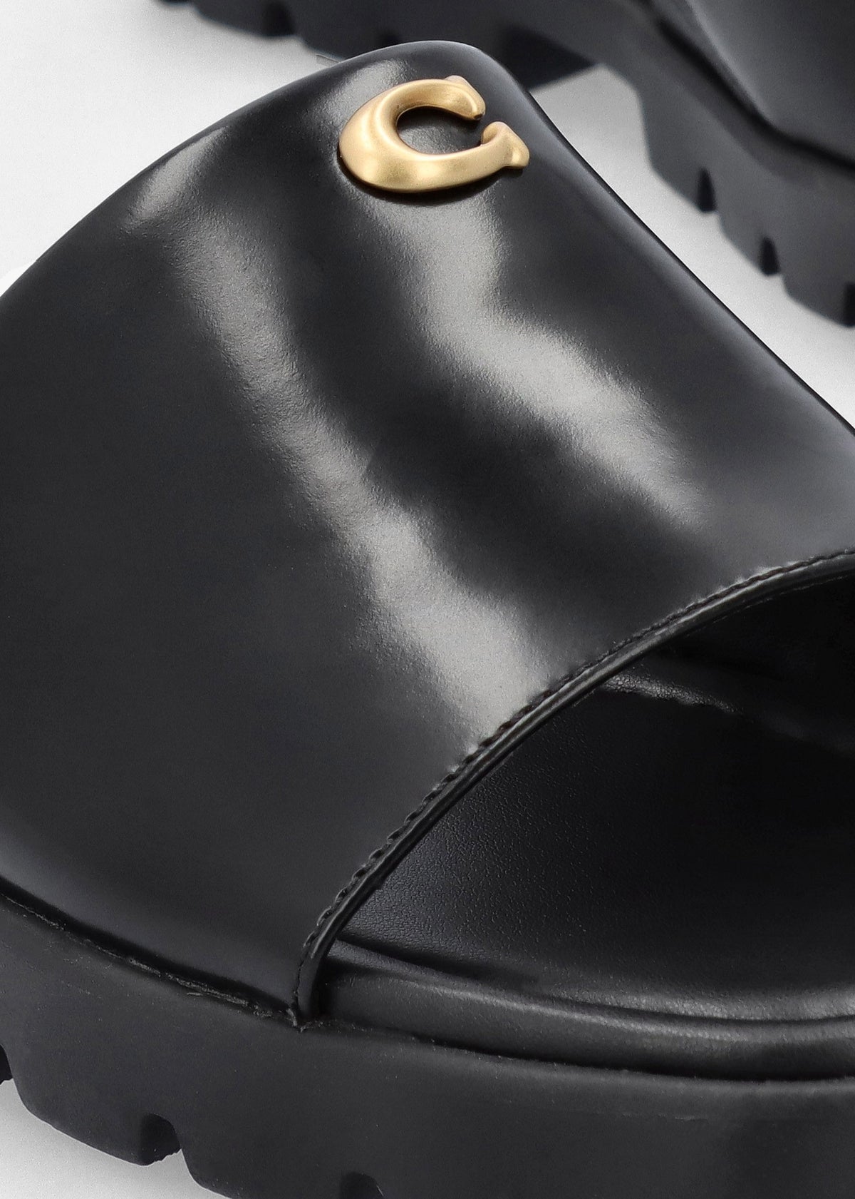 Florence Black Leather Flat Mules