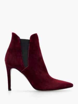 Adril Burgundy Suede Ankle Boots