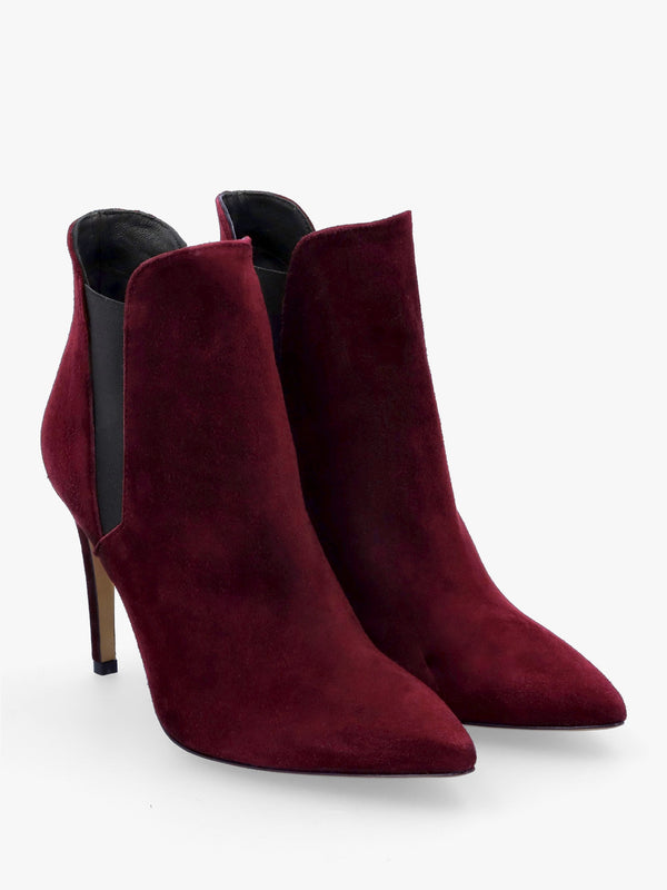 Adril Burgundy Suede Ankle Boots