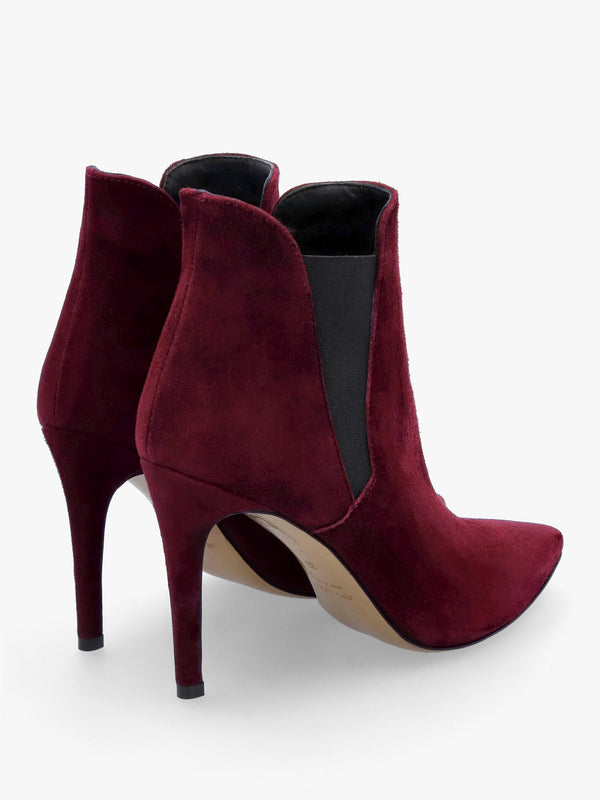 Adril Burgundy Suede Ankle Boots