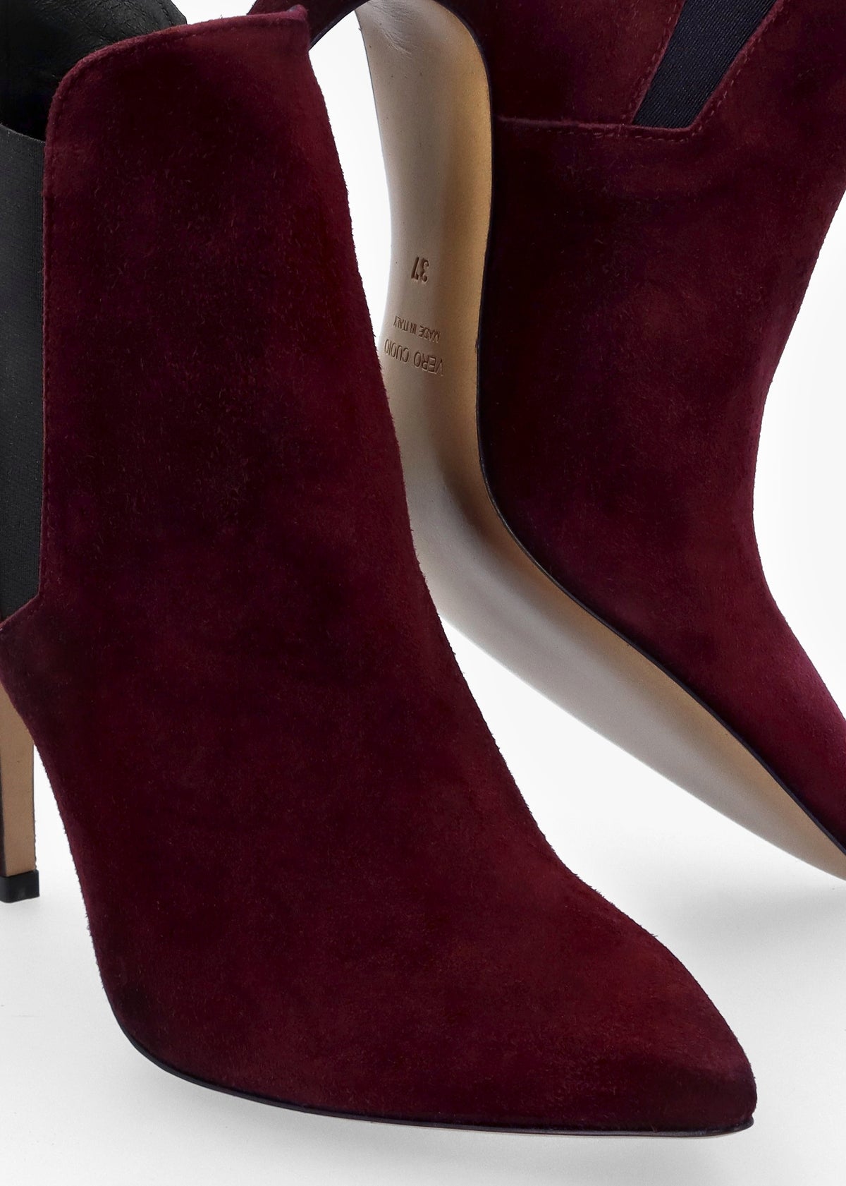 Adril Burgundy Suede Ankle Boots