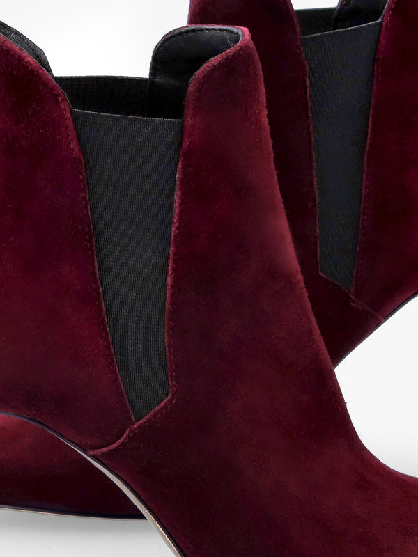 Adril Burgundy Suede Ankle Boots
