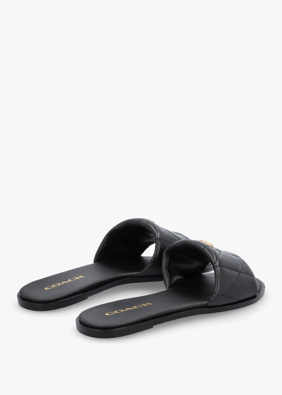 Holly Quilted Black Leather Flat Mules