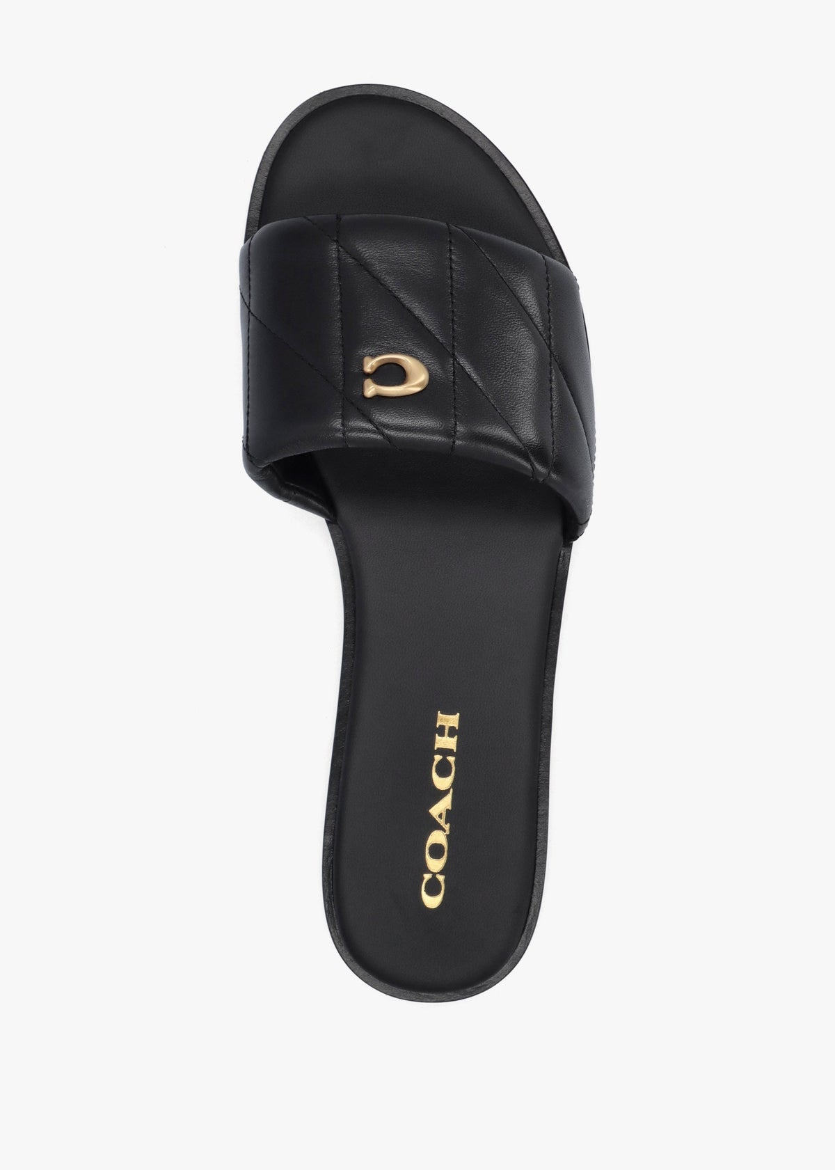 Holly Quilted Black Leather Flat Mules
