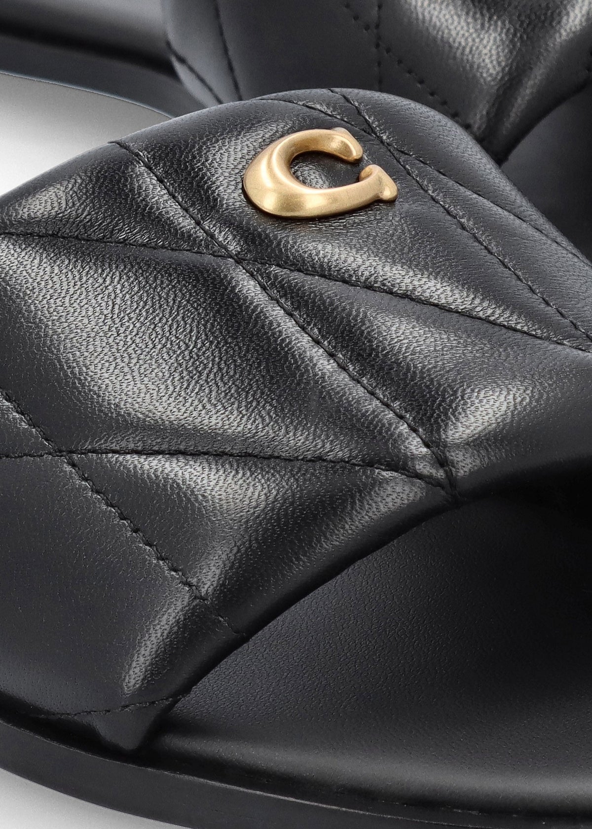 Holly Quilted Black Leather Flat Mules