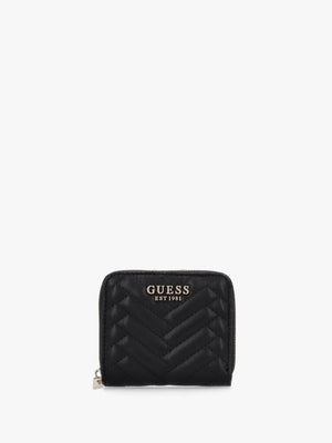 Anning Quilted Black Zip Around Wallet