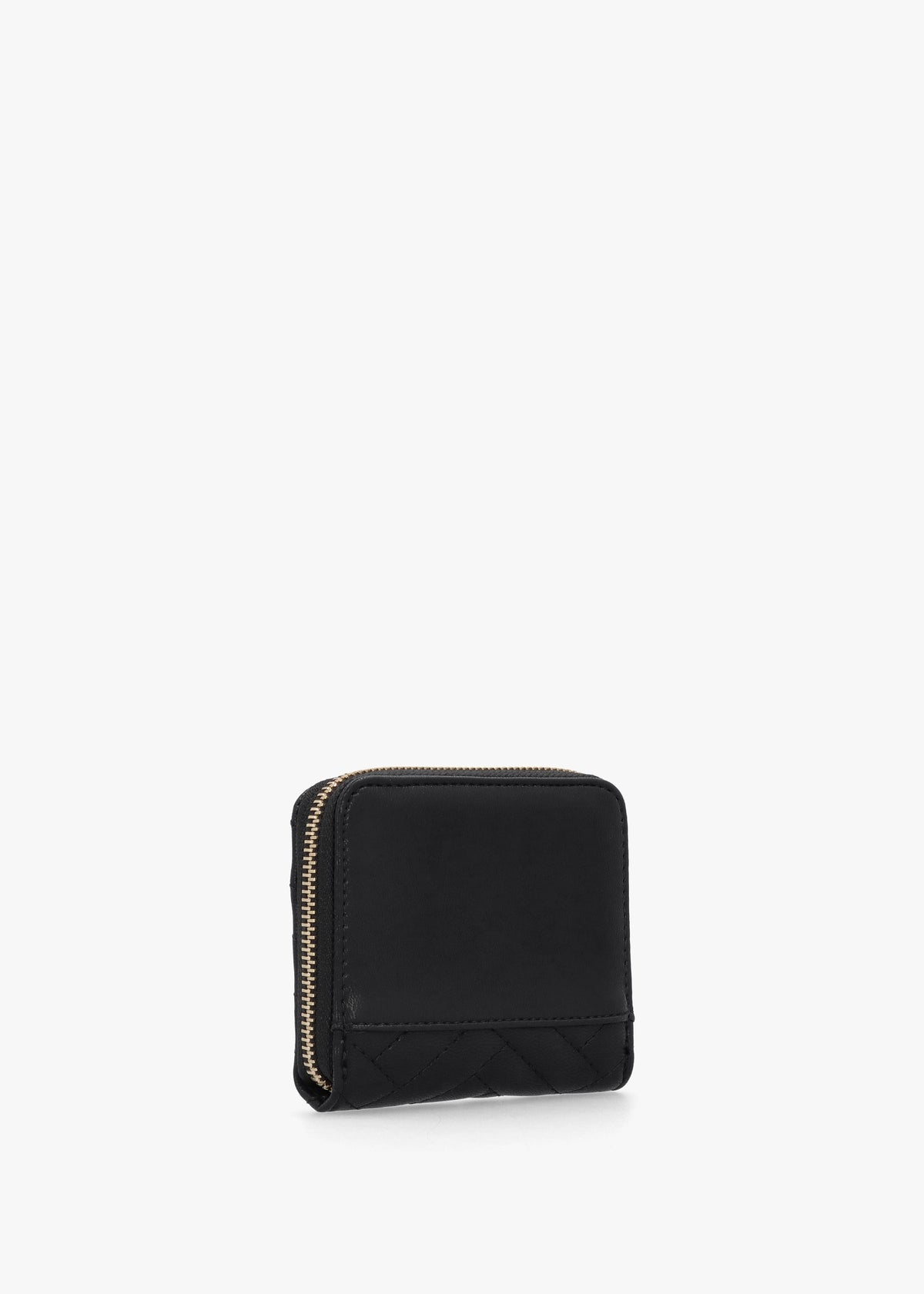 Anning Quilted Black Zip Around Wallet