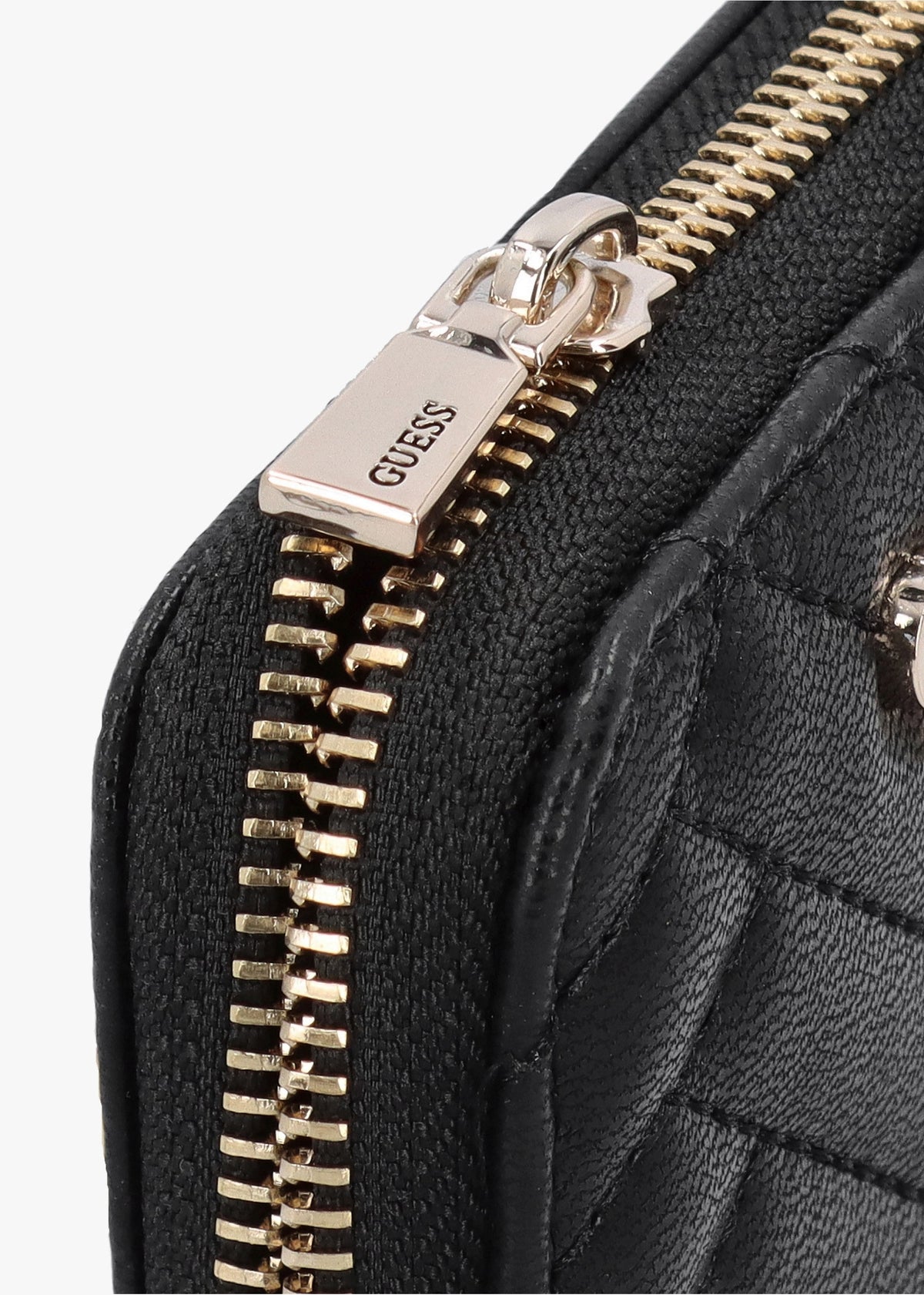 Anning Quilted Black Zip Around Wallet