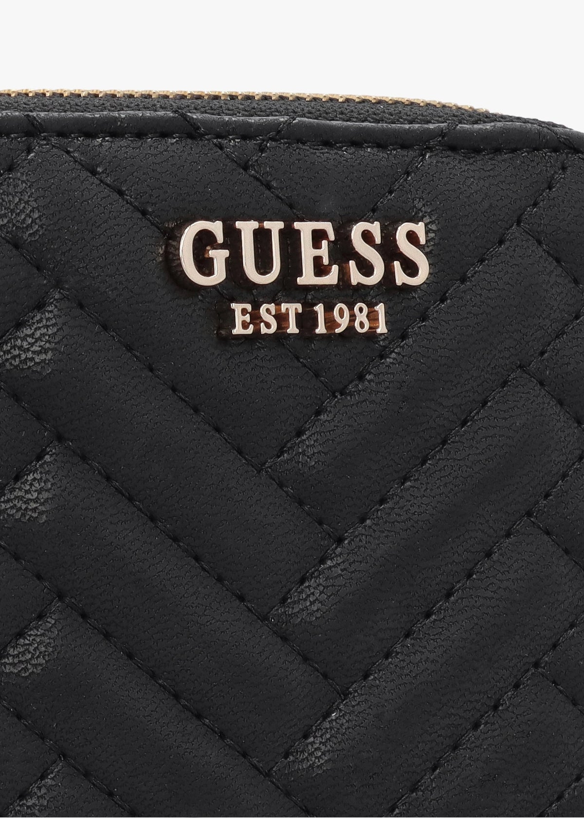 Anning Quilted Black Zip Around Wallet