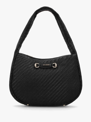 Francy Woven Black Hobo Bag