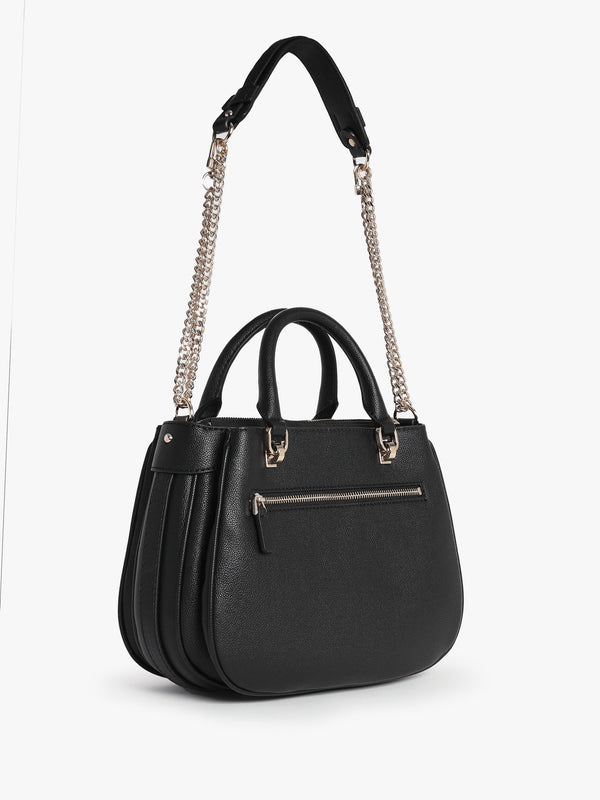 Fedora Black Shoulder Satchel Bag