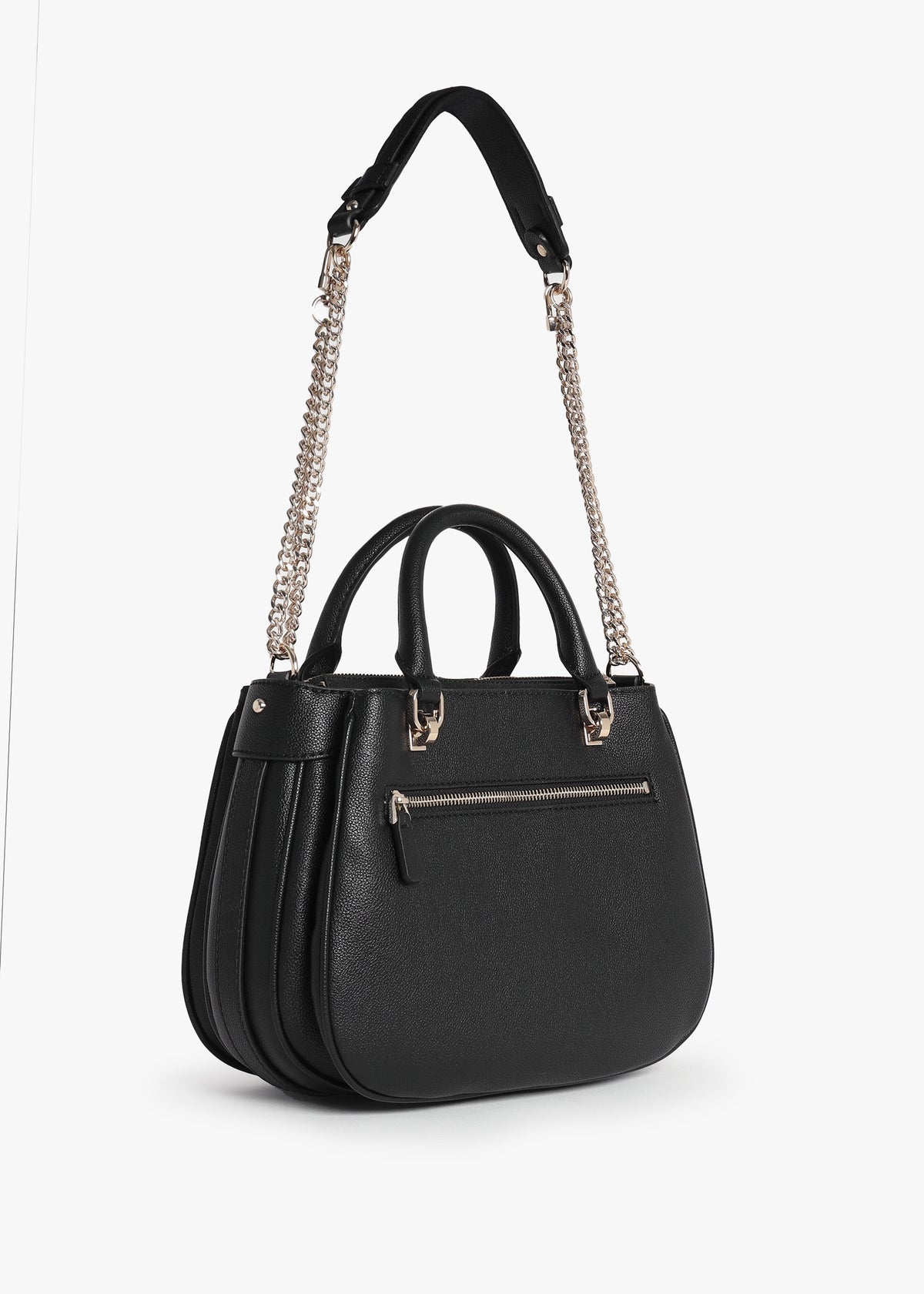 Fedora Black Shoulder Satchel Bag