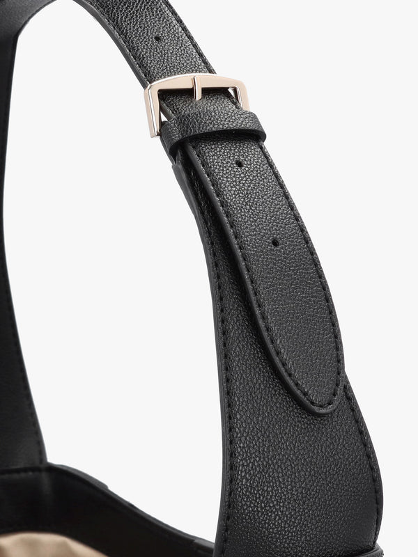 Fedora Black Hobo Shoulder Bag