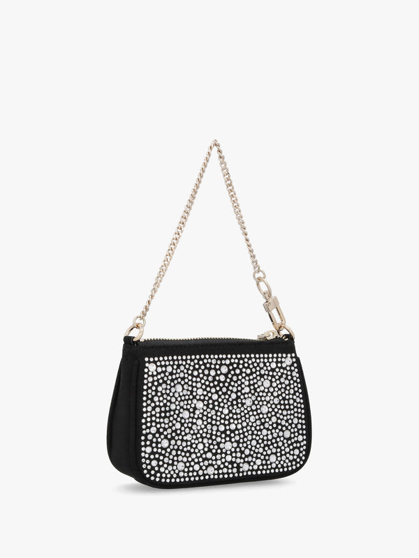Jewel Black Pouch Short Handle Bag