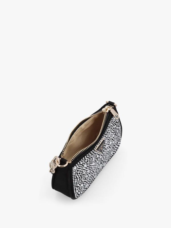Jewel Black Pouch Short Handle Bag