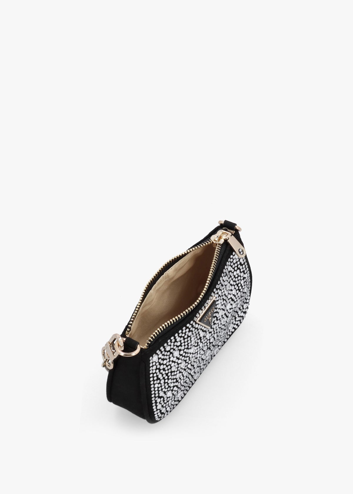 Jewel Black Pouch Short Handle Bag