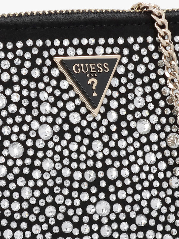 Jewel Black Pouch Short Handle Bag