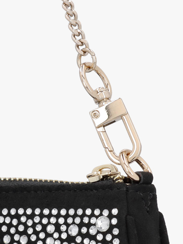 Jewel Black Pouch Short Handle Bag