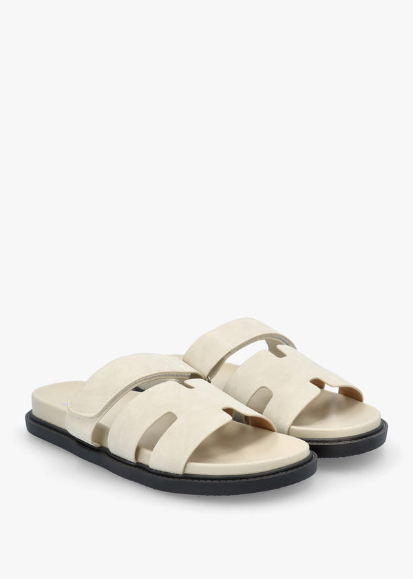 Yemmy Cream H Bar Flat Mules