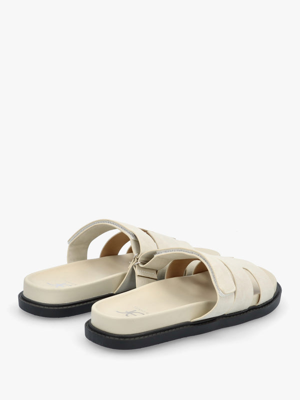Yemmy Cream H Bar Flat Mules