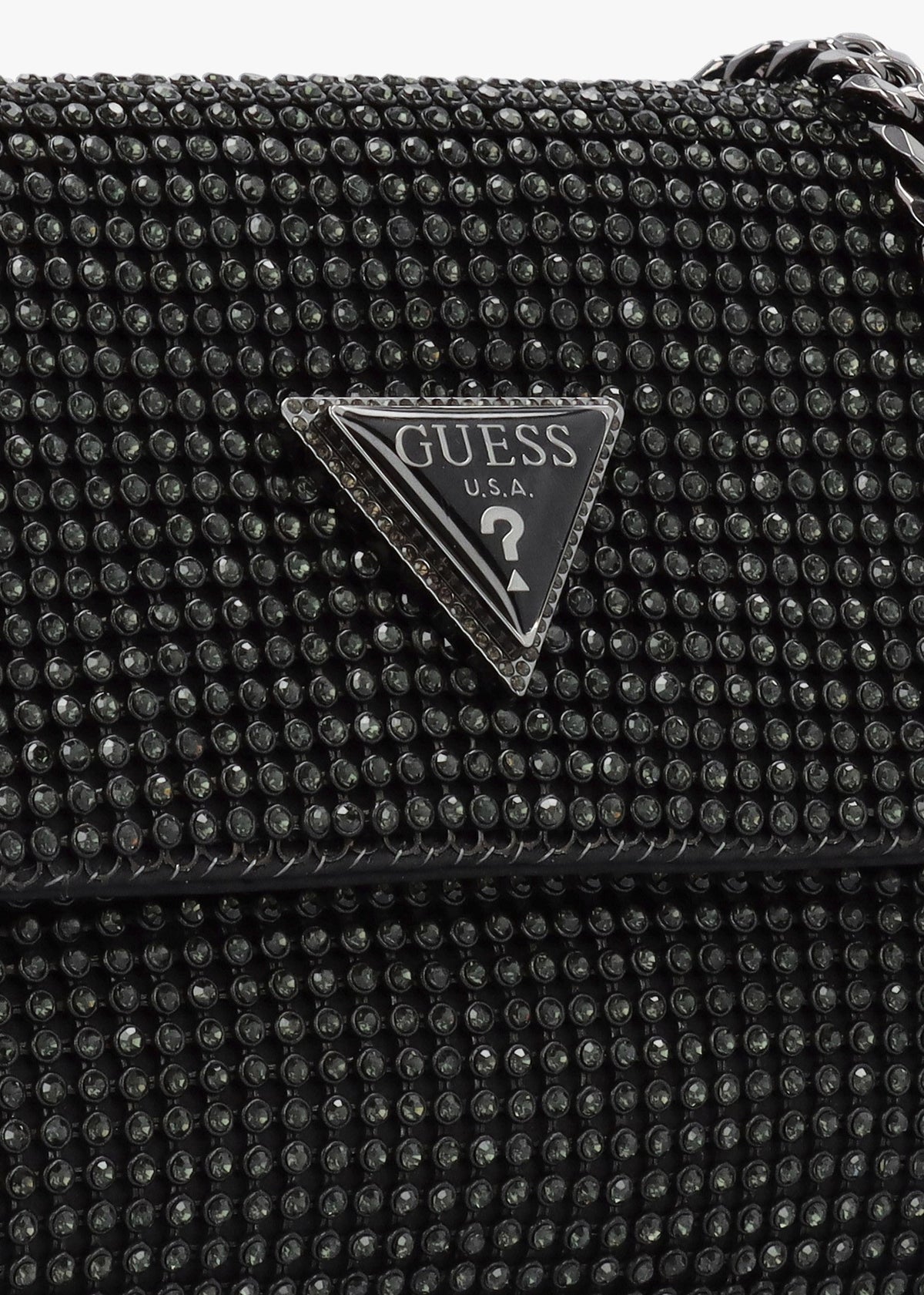 Zalina Diamante Black Flap Over Bag