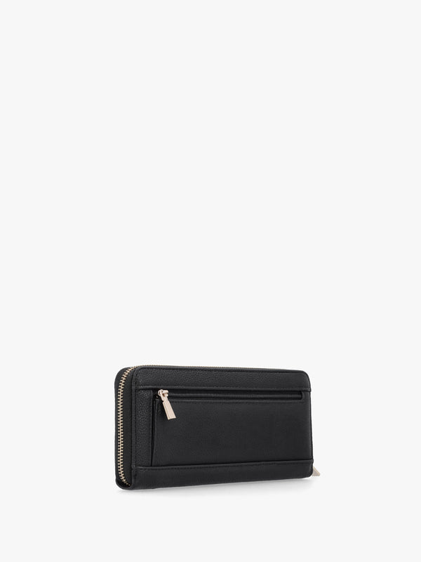Large Laurel Black Zip Around Wallet