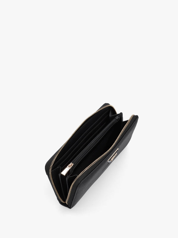 Large Laurel Black Zip Around Wallet