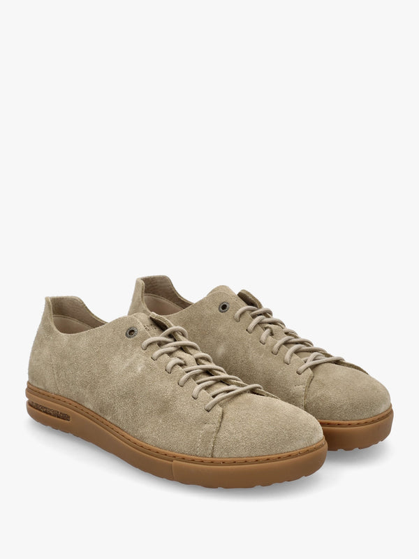 Men's Bend Low Gray Taupe Nubuck Leather Trainers