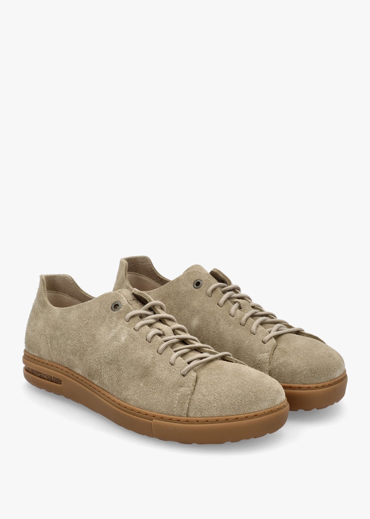 Men's Bend Low Gray Taupe Nubuck Leather Trainers