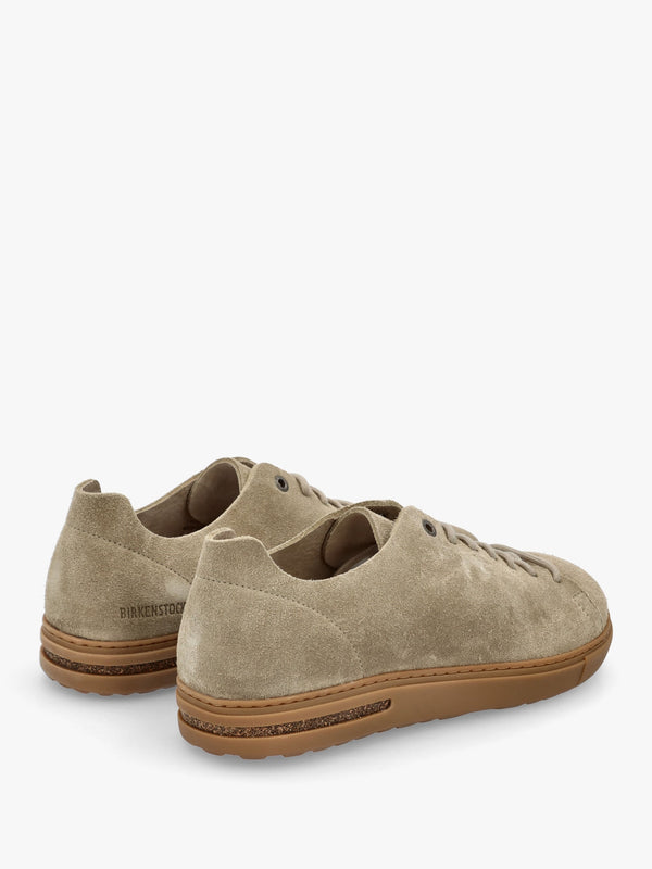 Men's Bend Low Gray Taupe Nubuck Leather Trainers
