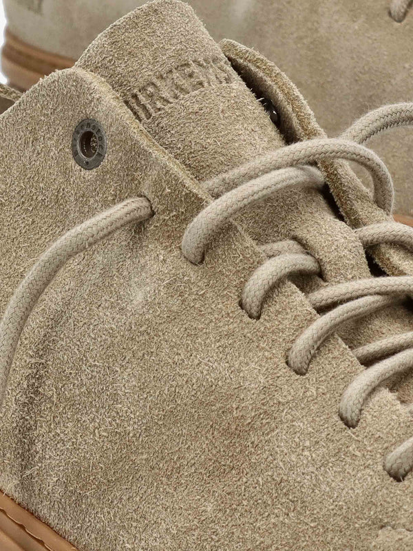 Men's Bend Low Gray Taupe Nubuck Leather Trainers