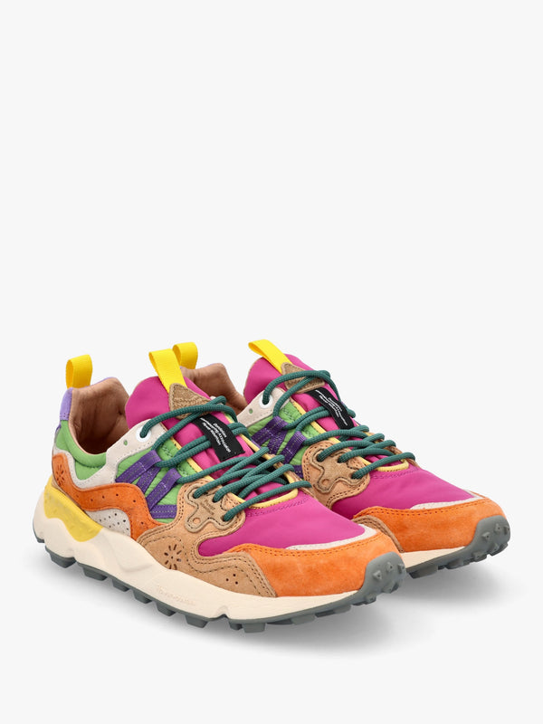Women's Yamano 3 Orange Fuchsia Suede & Nylon Trainers
