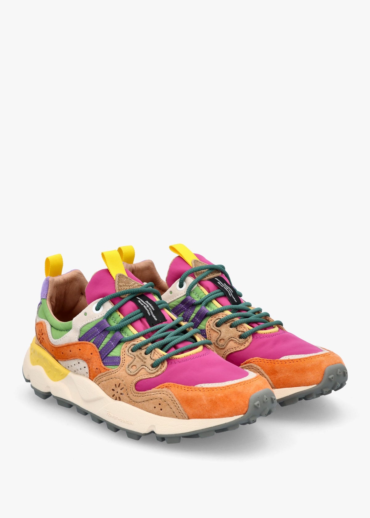 Women's Yamano 3 Orange Fuchsia Suede & Nylon Trainers