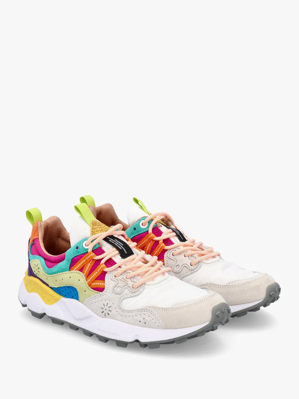 Women's Yamano 3 Pink White Suede & Nylon Trainers