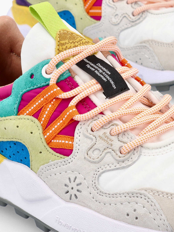 Women's Yamano 3 Pink White Suede & Nylon Trainers